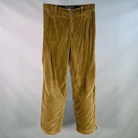 MARC by MARC JACOBS Size 32 Khaki Cotton Velvet Flat Front Straight Casual Pants - Picture 1 of 9